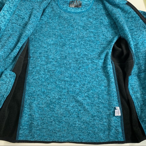 MNY Marc NY by ANDREW MARC Heathered Teal Zip‎ Up Sweatshirt Fleece Jacket sz L - Picture 7 of 11